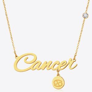 Cancer Zodiac Pendant Zircon Necklace